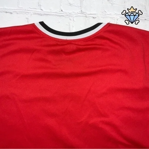 NBA MENS RED MESH V NECK JERSEY SIZE MEDIUM SPORTS WEAR ATHLETIC STREETWEAR - Picture 5 of 5